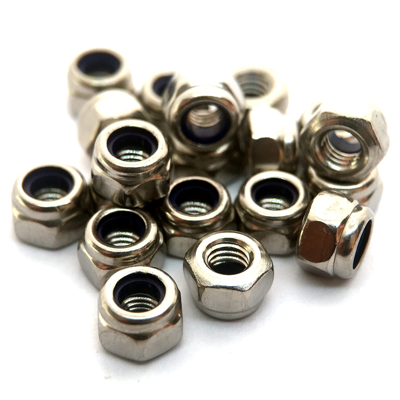 M4 Nylon Locking Nut DIN985 Type T, A4 (316) Stainless Steel (Pack of 20)