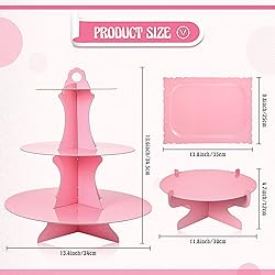 7 Pieces Cake Stand Set 3-Tier Cardboard Cupcake