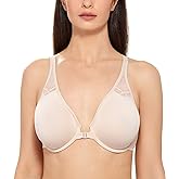 DELIMIRA Women's Front Closure Racerback Bras Plus Size Full Coverage Supportive Underwire Plunge Unlined Bra