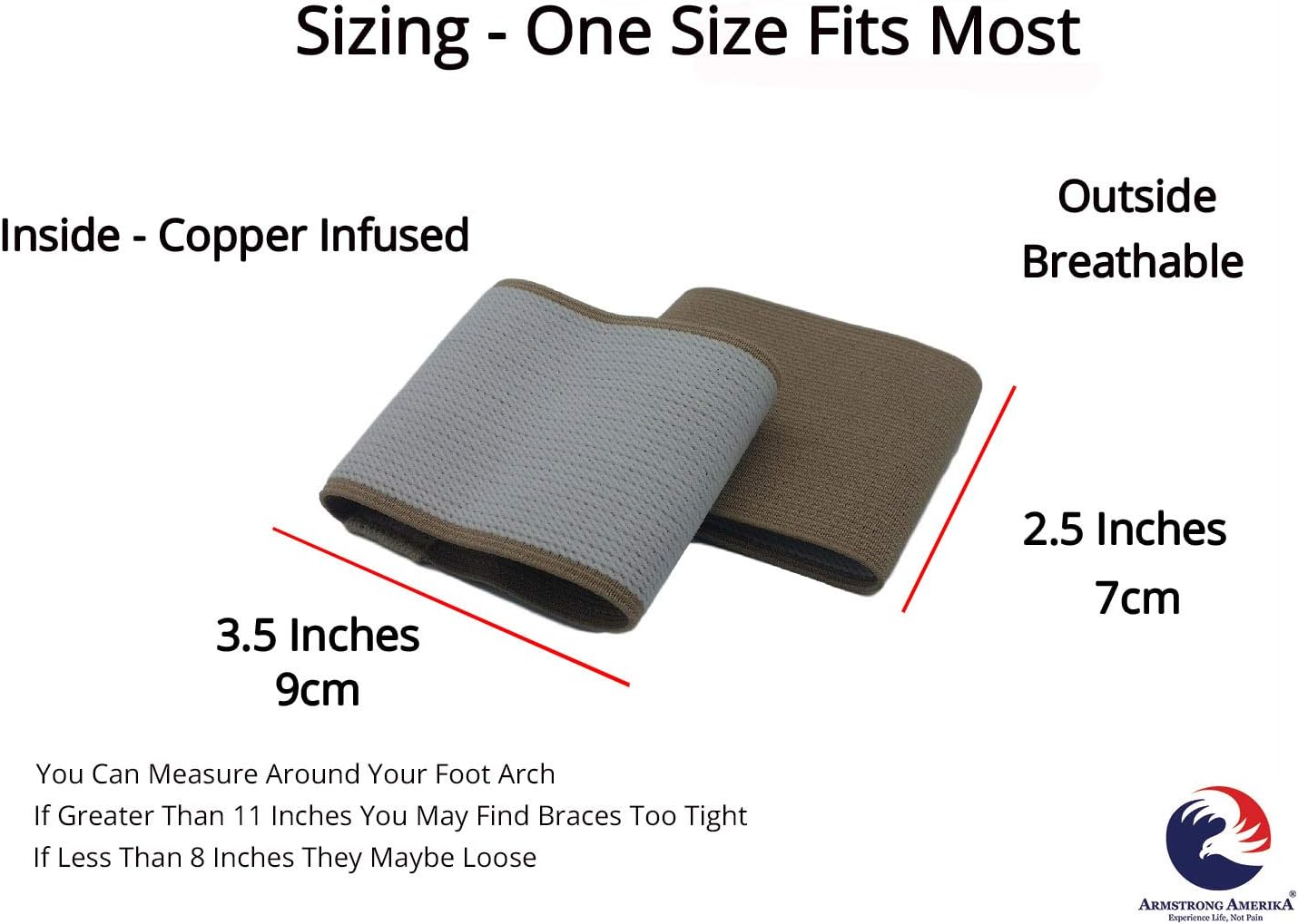 Plantar Fasciitis Brace Arch Supports - Arch Brace for Foot & Heel Pain Relief. Compression Sleeves Help Sore Heels, Bone Spurs, Flat Feet or High Arches Copper Infused Bands Plantar Fasciitis (Beige): Health & Personal Care