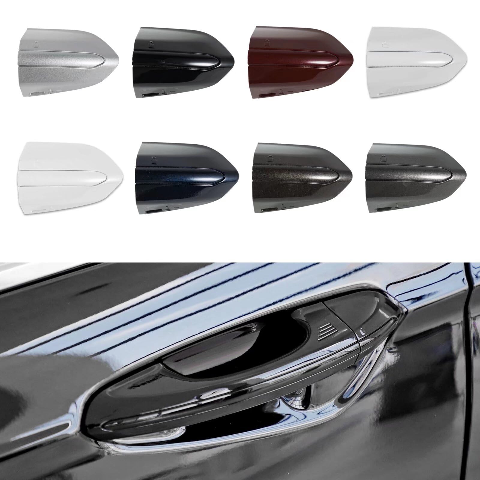 Photo 1 of CZShiYue Car Front Left Exterior Door Handle Lock Cover fits for Ford Fusion 2013 2014 2015 2016 2017 2018 2019 2020 DS7Z 54218A15-DC Door Handle Lock Bezel Cover Cap Red
