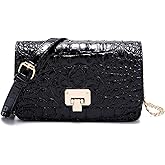 Makcr Joacbv Small Crocodile Crossbody Cell Phone Purse for women Vegan Leather Clutch Wallet with Leather Shoulder Strap | Small, Crocodile, Vegan Leather