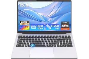 Auusda 15.6" FHD Laptop, 16GB RAM 512GB SSD, Win11 Compatible PC, Backlit Keyboard Fingerprint Sensor, Type-C, Up to 8TB Stor