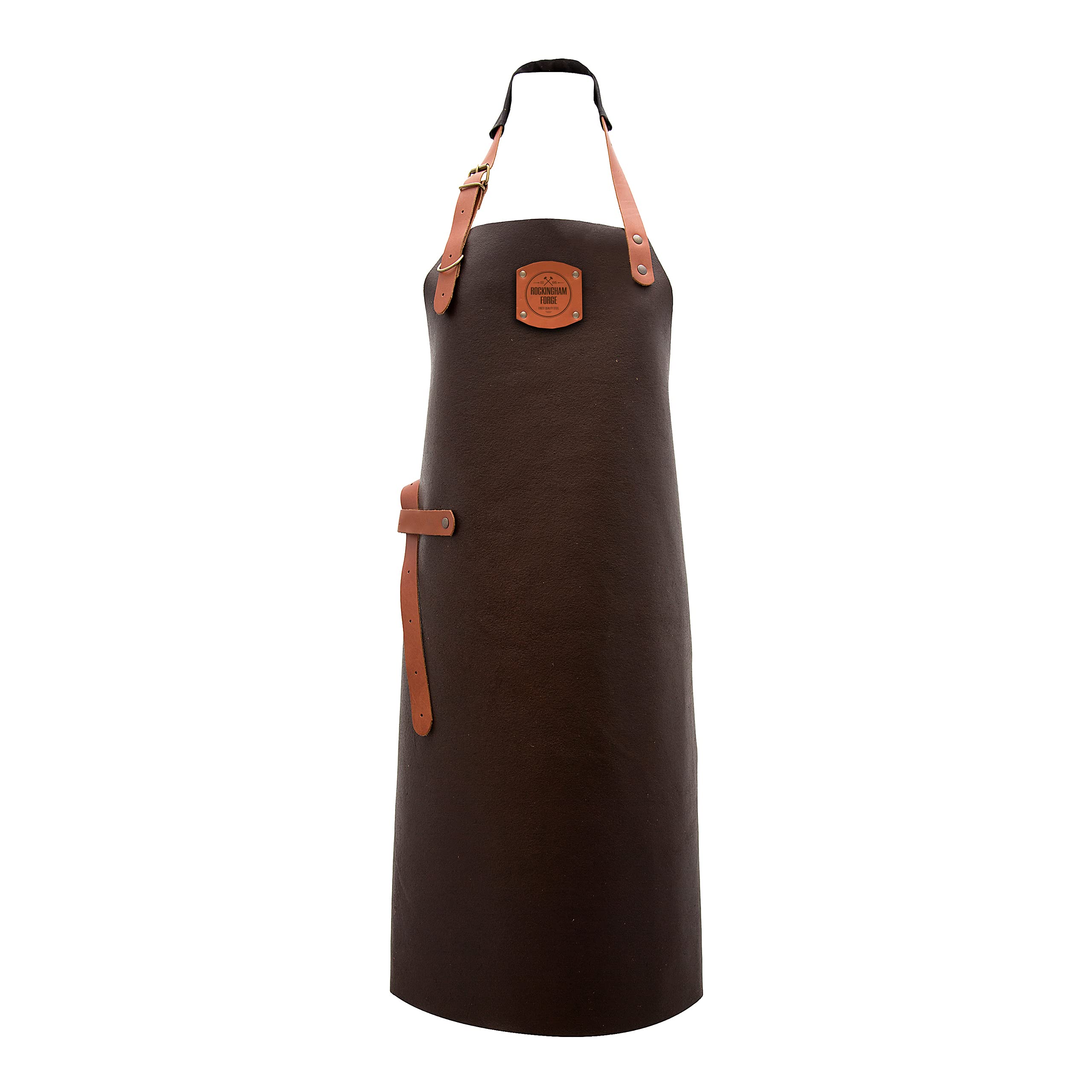 Rockingham Forge Handmade Italian Leather Apron with Adjustable Straps – 100% Real Cow & Buffalo Leather for Barbecues/Chefs Kitchens
