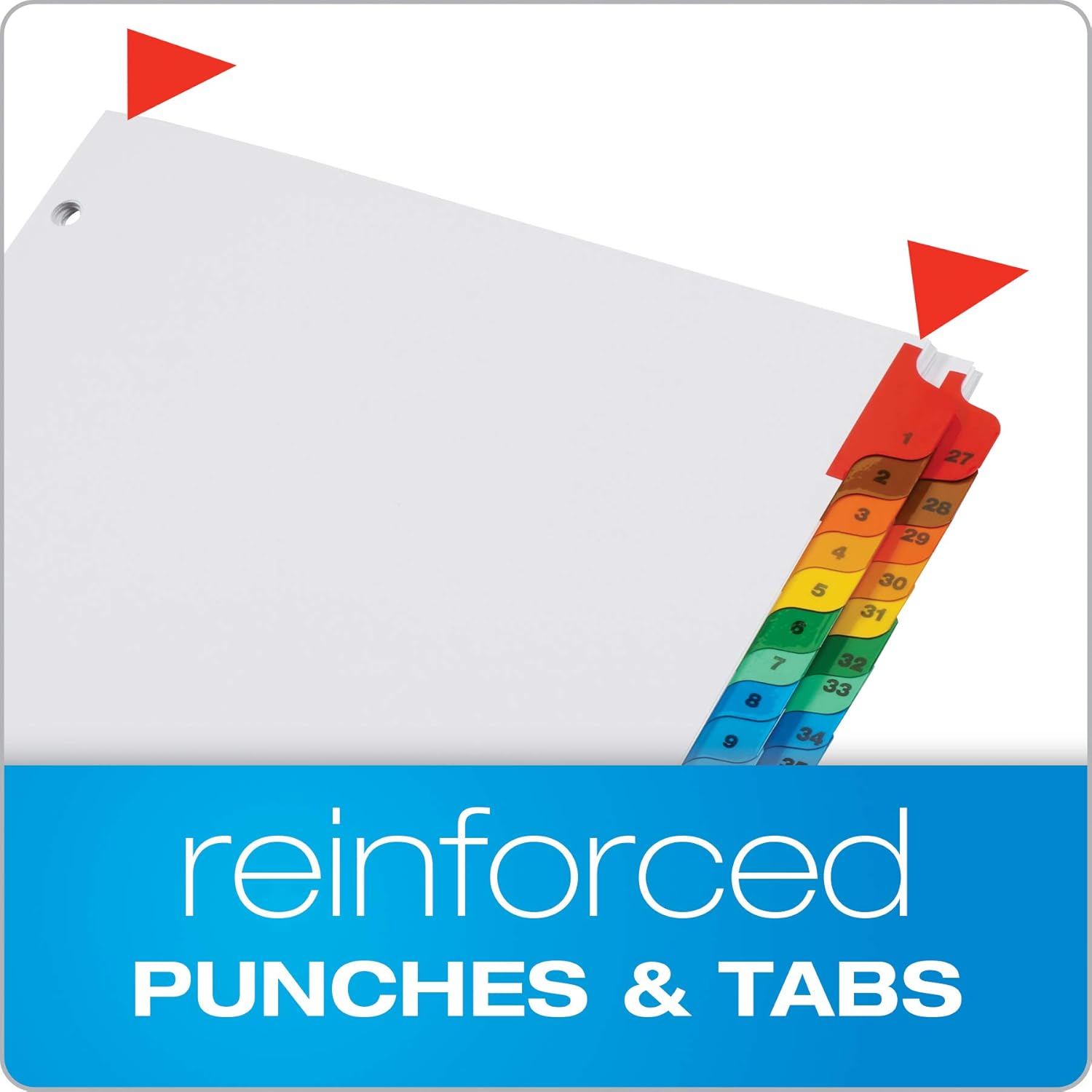 Cardinal OneStep Binder Dividers, 52-Tab, Customizable Table of Contents, Reversible Multicolor Tabs, Numbered 1–52, 1 Set (60118) : Binder Index Dividers : Office Products