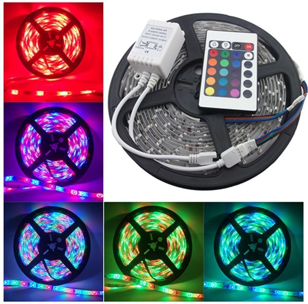5 Meter Waterproof RGB Remote Control LED Strip Light for Home, Party, Christmas, Diwali Decoration - Minerva Naturals