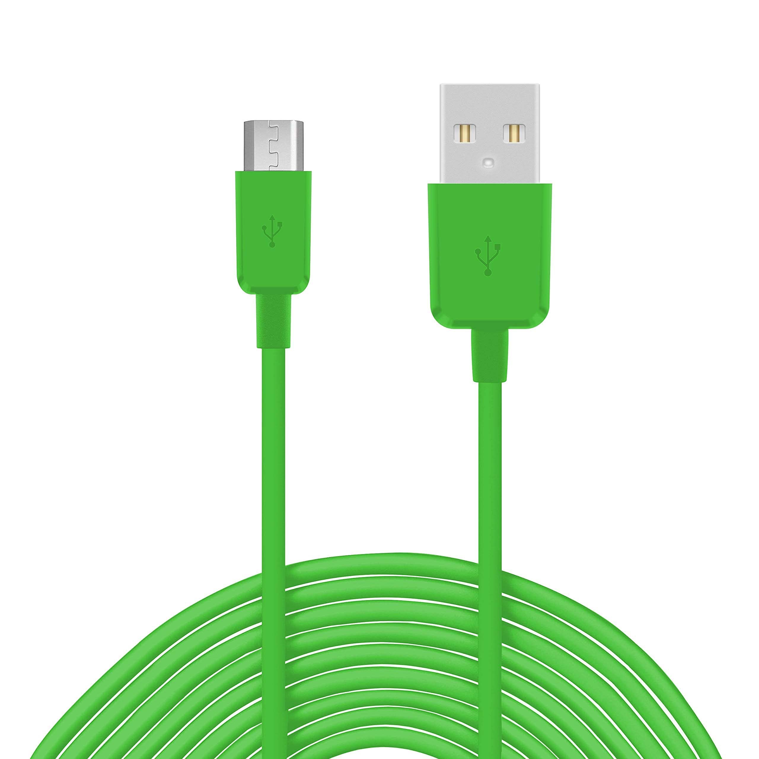 TheSmartGuard Micro USB Cable to USB 2.0 | Charging Cable with Micro USB Port | Length: 3 m / 3 m | Colour: Green