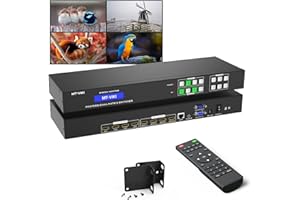 MT-VIKI 4K HDMI Matrix Switch 4x4 with 3.5mm Stereo Audio Extractor +Web GUI, Rack Mount Switcher & Splitter, 4K@30Hz, EDID, RS232, LAN Port, APP (4 in 4 Out)