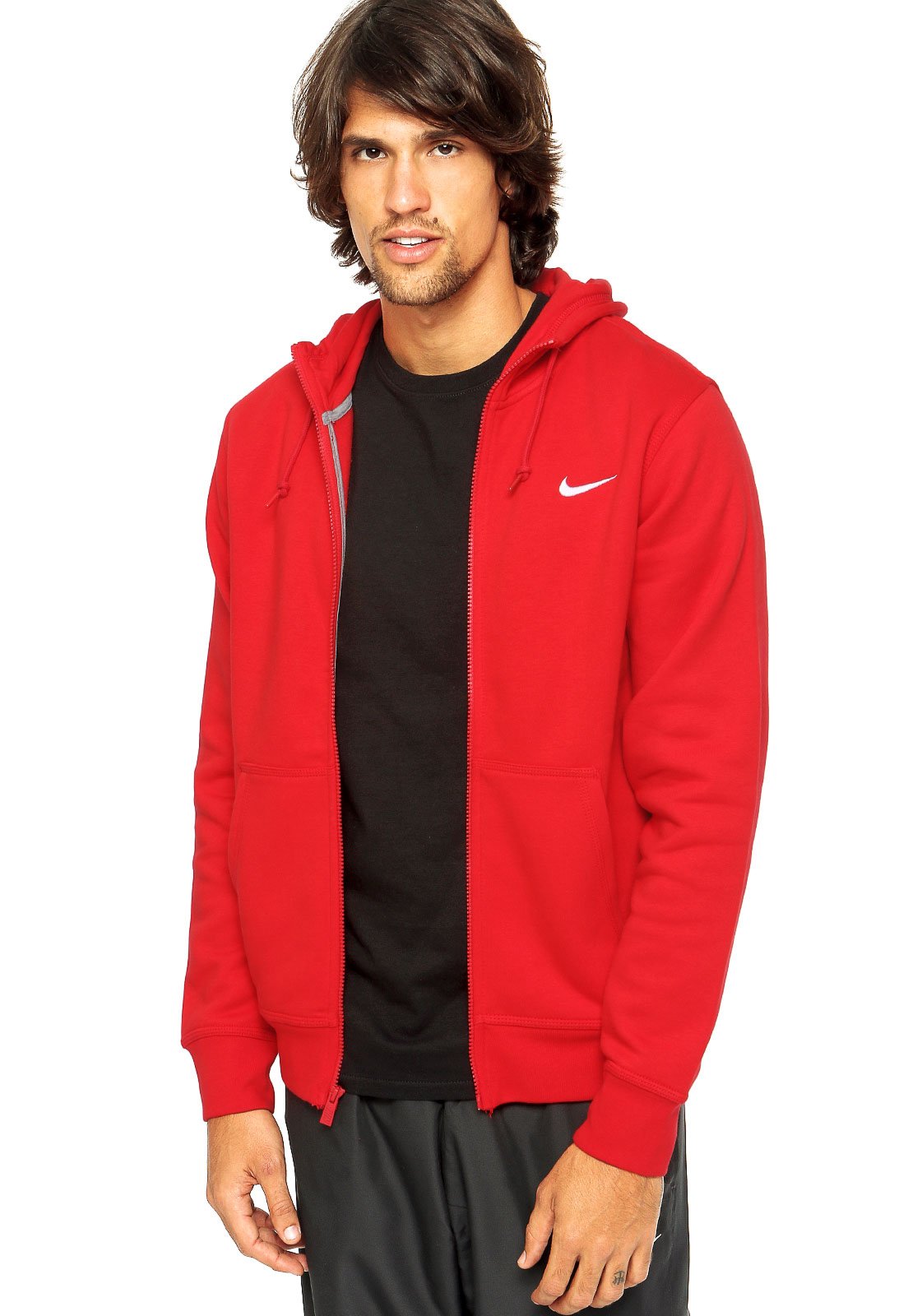 men's club swoosh full zip fleece hoodie