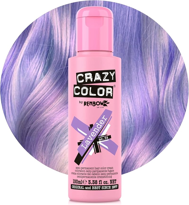 Crazy Color Lavender No.54 Semi-Permanent Hair Dye 100ml Renbow