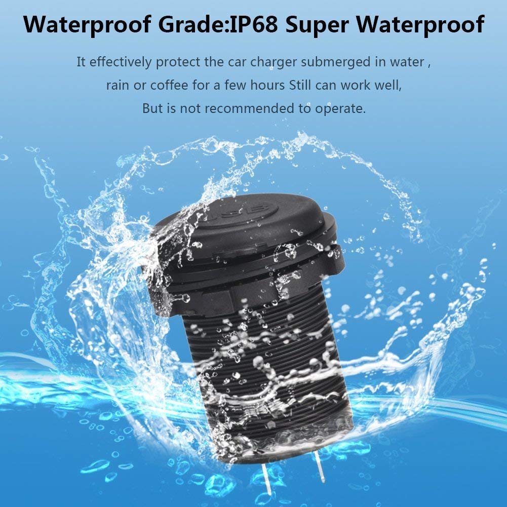 WATERWICH 2 3 4 Hole Marine Illuminated Toggle Rocker Switch Panel Waterproof Ignition Rocker Switch 12V-24V Volt Meter for RV Car Boat Trailer Vehicles Truck Yacht SUV (Two Hole Green)