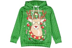 LMYOVE Ugly Christmas Hoodies Sweater Kids Girls Boys Graphic Hoodie Pullover Sweatshirts Jumper with Pocket 5-12Y
