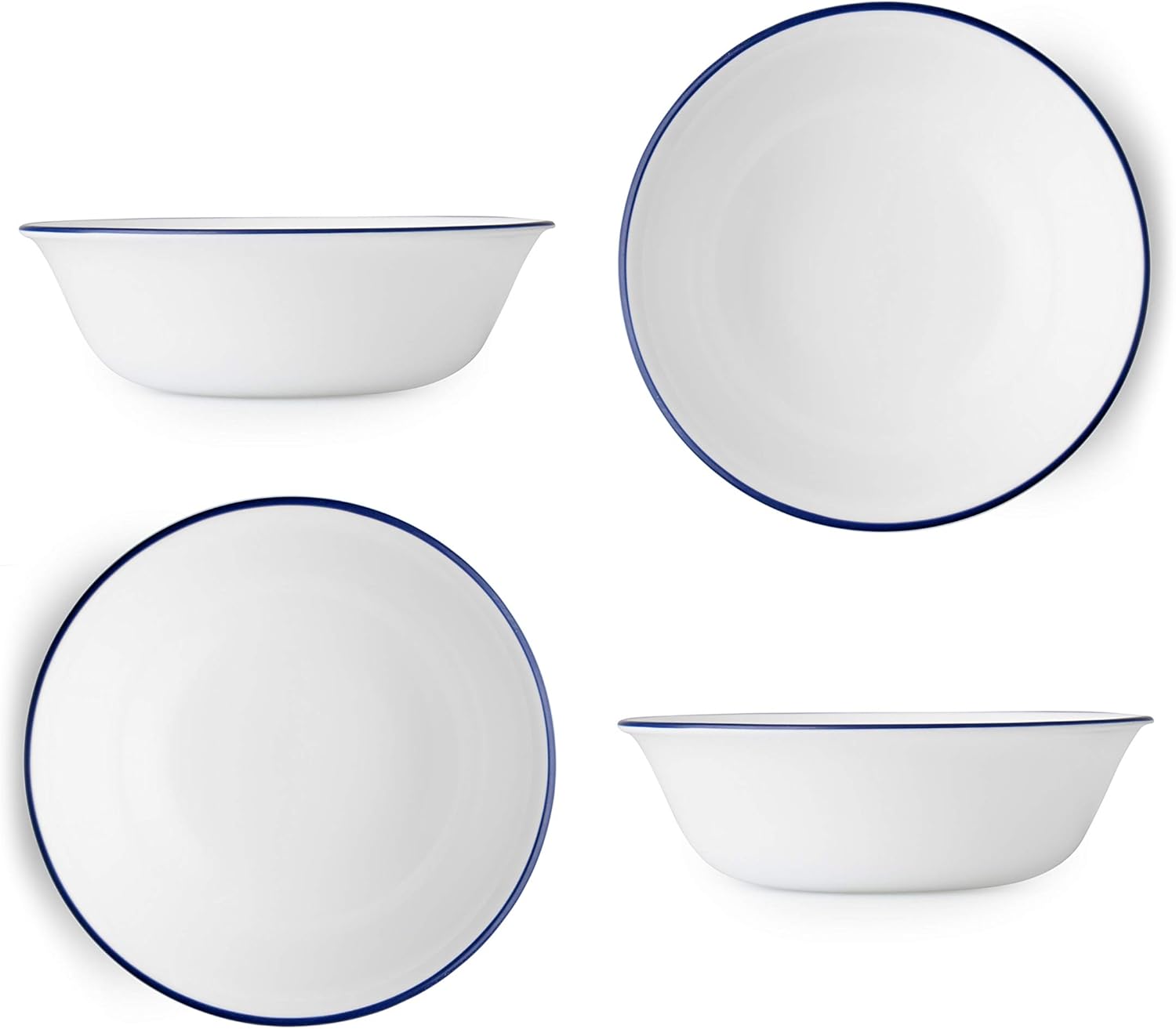 Corelle Livingware Lia 18 Ounce Soup/Cereal Bowl White with Cobalt
