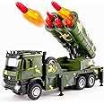 Youlechen Army Toys, Military Toys for Boys 6-8, 6 Missiles Launcher Truck with Light & Sound, Army Vehicle with Rotatable Turret, Die-Cast Army Toy Gift for 3 4 5 6 7 8 Year Old Boys
