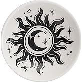 Karma, Boho Ring Bowl, Black and White Trinket Tray, Decorative Ceramic Trinket Dish, Jewelry Dish Tray for Rings, Celestial