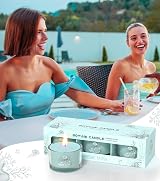 BOYUJK Serene Ocean Scented Candle Gift Set, 3 Soy Votive Candles view 5