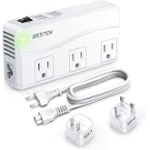 BESTEK Universal Travel Adapter 220V to 110V Converter | Voltage Converter US to Europe with 0-2.4A 4 Port USB Charging and UK/AU/US/EU Worldwide Plug Adapter