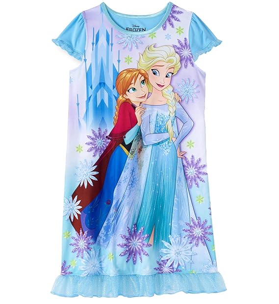 Amazon Com Disney Frozen Princess Elsa Anna Girls Sleepwear