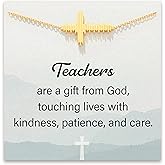 STORYJEWELLERY Teacher Gifts for Women, Teacher Bracelets for Women, Christian Teachers Jewelry, Thank You & End of Year Appreciation Gifts for Teachers, Cross Bracelet