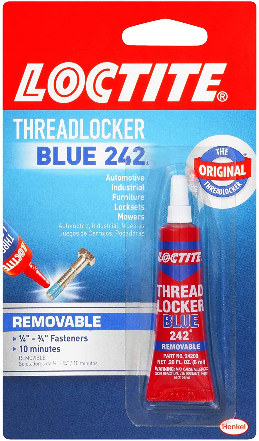 Loctite Heavy Duty Threadlocker, 0.2 oz, Blue 242, Single New Version