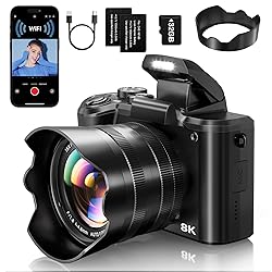 8K Digital Cameras for Photography - Autofocus 88MP
