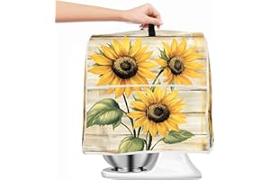 SEEWAN Stand Mixer Cover Kitchen Dust Cover Compatible for 6-8 Quart Stand Mixer Cloth Covers with Pockets (Sunflower, L)