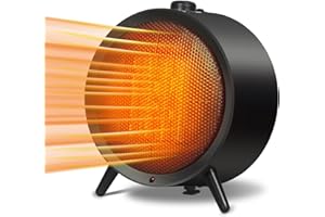 VENTISOL Electric Space Heater For Indoor Use, Small Heater 1500W Ceramic Fast Heating with Adjustable Thermostat, Overheat Protection & Safety Four-Way Tip-Over, Portable for Bedroom/Office, Black