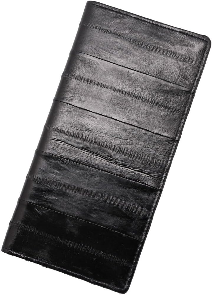 Vidlea Genuine Eel Skin Wallet Basic Long Slim Fold Wallet Credit Card Holder Coin Purse