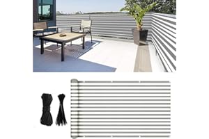 Balcony Privacy Screen Cover, Fence Mesh Windscreen for Porch Deck, UV Protection Weather-Resistant with 24 Cable Ties, Outdo
