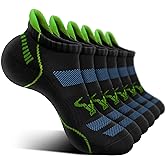 BULLIANT Men Running Socks 6Pairs-Ankle Athletic Socks Wicking Cushioned for Men Walking-Arch Compression Support