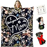 Birthday Gifts for Mom -Soft Flower Blanket with Meaningful Words, Sentimental Gift for Women, Cozy Fleece Throw for Mom’s Birthday or Special Occasions