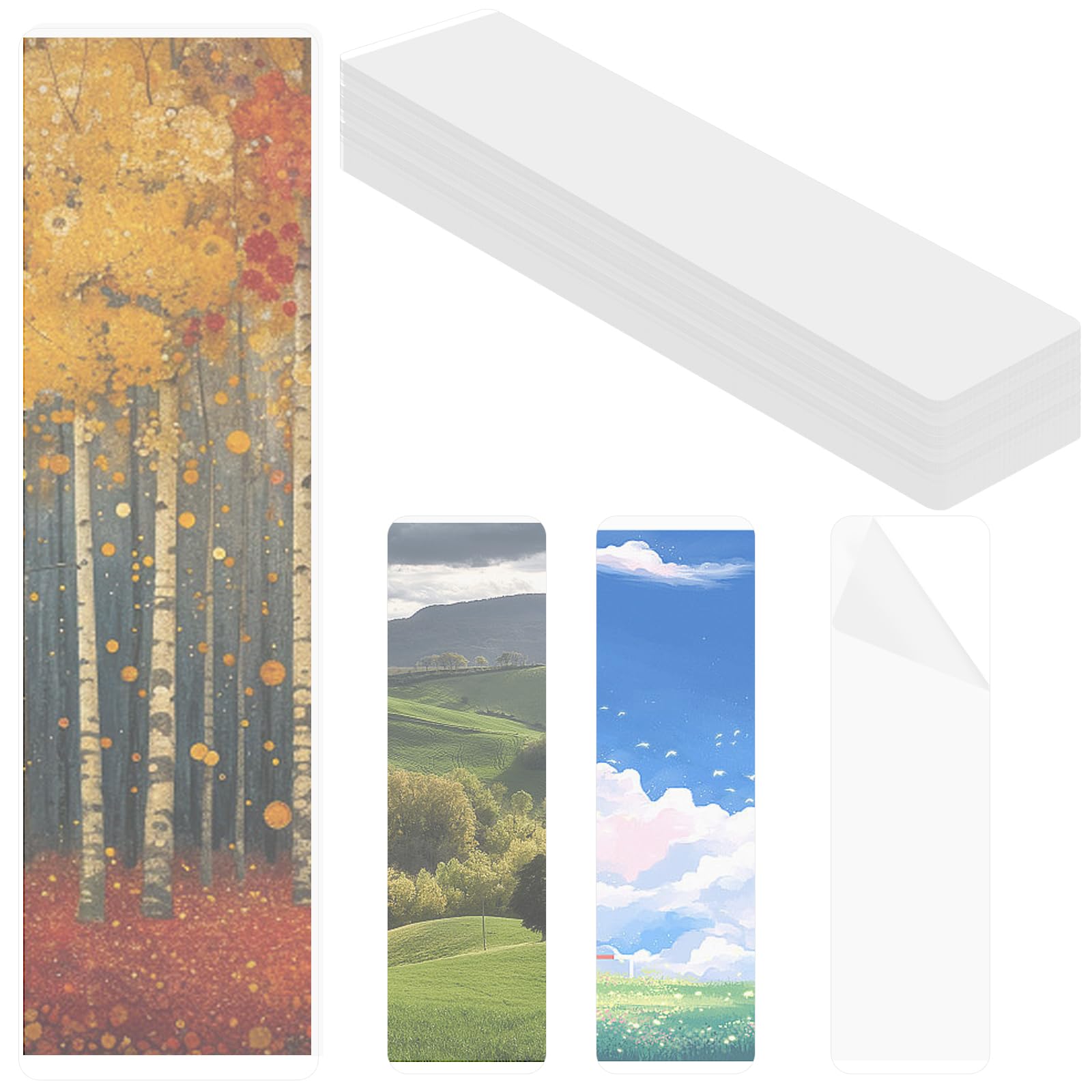 120pcs Bookmark Sleeves, Bookmark Laminating Sheets Suitble for Protecting Bookmarks Laminating Pouches, Bookmark Sleeves Clear Compatible with Most Bookmarks Laminate Sheets Favorite for Book Lovers