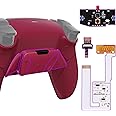 eXtremeRate Cosmic Red Rubberized Grip Programable RISE4 V3 Remap Kit for PS5 Controller BDM-030 040 050, Upgrade Board Redesigned Bottom Shell 4 Back Buttons Set for PS5 Controller - NO Controller