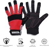 Barbarossa Double-Stitched Work Gloves - Heavy Duty Safety Utility Mechanics view 4