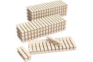 JABINCO (Pack of 128) Mini Wooden Colored clothespins Wood