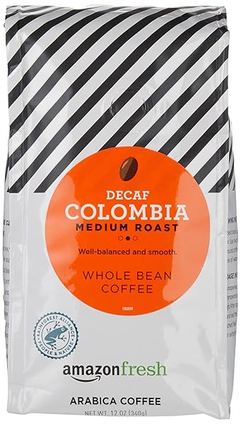 AMAZON FRESH DECAF COLOMBIA WHOLE BEAN COFFEE, MEDIUM...