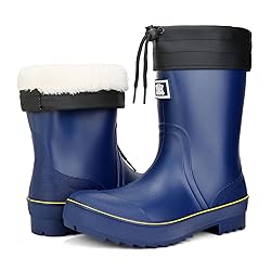 Rain Boots for Men, Waterproof Warm Rubber Boots