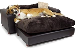 Moots Premium Leatherette Pets Sofa, Regular, Brown, X-Large