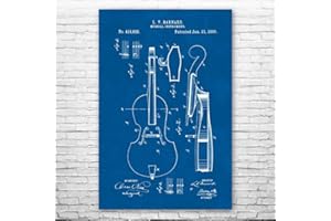 PATENT EARTH Cello Poster Print, Cello Blueprint, Musician Gift, Music Class Art, Cello Player Gift, Cello Art Print, Cello Decor Blueprint (8 inch x 10 inch)