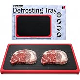 Quick Defrosting Tray for Frozen Meat with Non-Slip Silicone Feet-Large Aluminum Defrost Plate-Meat Thawing Tray for Frozen M