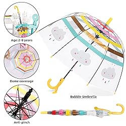 RONIARE Kids Clear Umbrellas for Rain Dome Bubble