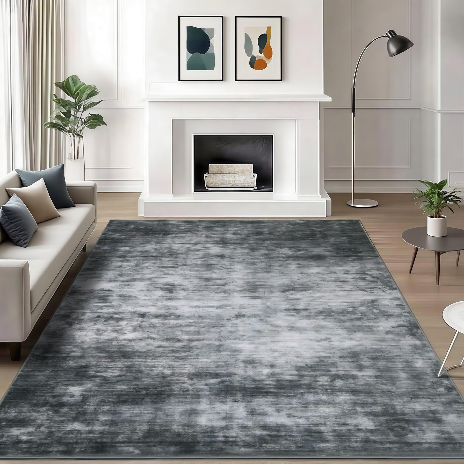 Photo 1 of WILLSUN Washable Area Rugs, 5x7 Non-Slip Boho Large Area Rugs for Living Room, Bedroom, Machine Washable Vintage Rug, Indoor Floral Print Carpet for Home Decor, Kid & Pet Friendly Mat
