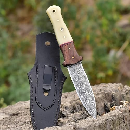Grace Handmade Hunting Double Edge Dagger Damascus Steel Knife 8.75 ...