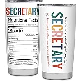 ZAHUOMUG Secretary Gifts for Women Administrative Professional Day Birthday Retirement Appreciation for Secretary Tumbler Mug Cup 20oz