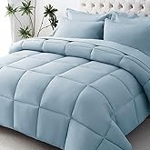 JOLLYVOGUE Queen Comforter Set, Ultra-Soft Bed in a Bag Queen Size 7 Pieces, Oeko-TEX Certified Bedding Set with Down Alternative Comforter, Sheets, Pillowcases & Shams, Lake Blue
