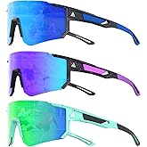 QALLY 3PACK Kids Sunglasses Youth Baseball Sunglasses for Boys Girls Age 4-14, Softball Cycling UV400 Protection Sports