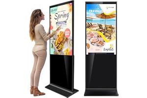 DIANDIAN 43 inch Digital Signage Kiosk 1080P Touchscreen IPS Floor Standing Digital Kiosks Interactive Displays with WiFi HDMI/USB Input Auto AD Player, Android 11 System Advertising Media Player