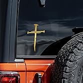 Cross with Nails Decal Vinyl Sticker Auto Car Truck Wall Laptop | Gold | 4