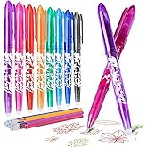 WATUNID 8 Colors Erasable Gel Pens, Multicolor Ink Rolling Ball Pen with Refill, 0.5mm Fine Point Writing Tool for Adults Office Stationary Supplies