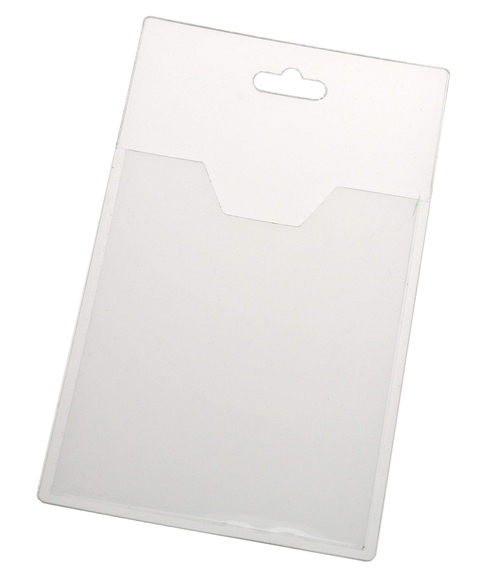 EUROPEL ID Holder Badges & Blank Card Insert Sheets, Open, Transparent (Pack of 24) | Vertical ID Card Holder for School, Colleges, Offices & Corporate Event | 60 x 90 mm, 121293